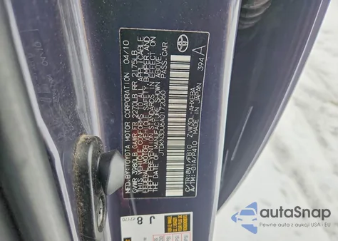 2010 Toyota Prius z USA, uszkodzony, nr VIN JTDKN3DU6A0172060